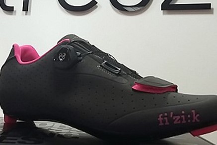 Close up of a road cyclist shoe
